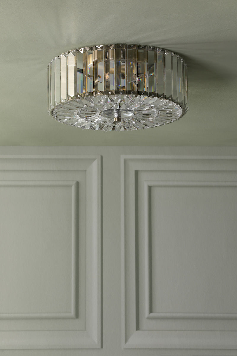 Freyza – Laura Ashley Fernhurst Deckenleuchte, 3-flammig, Kristall und antikes Messing