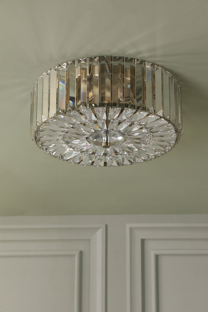 Freyza – Laura Ashley Fernhurst Deckenleuchte, 3-flammig, Kristall und antikes Messing