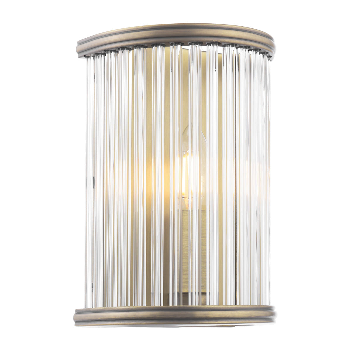 Freyza - Laura Ashley Sutton Wall Light Matt Antique Brass and Ribbed Glass