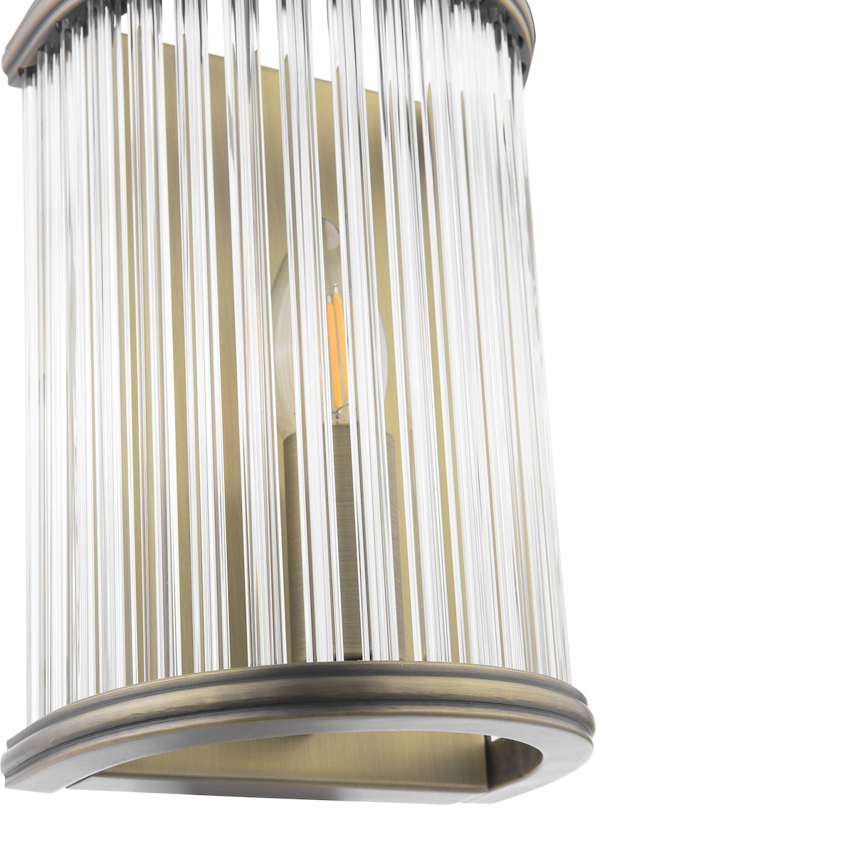 Freyza - Laura Ashley Sutton Wall Light Matt Antique Brass and Ribbed Glass