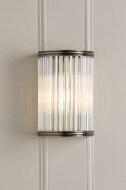 Freyza - Laura Ashley Sutton Wall Light Matt Antique Brass and Ribbed Glass