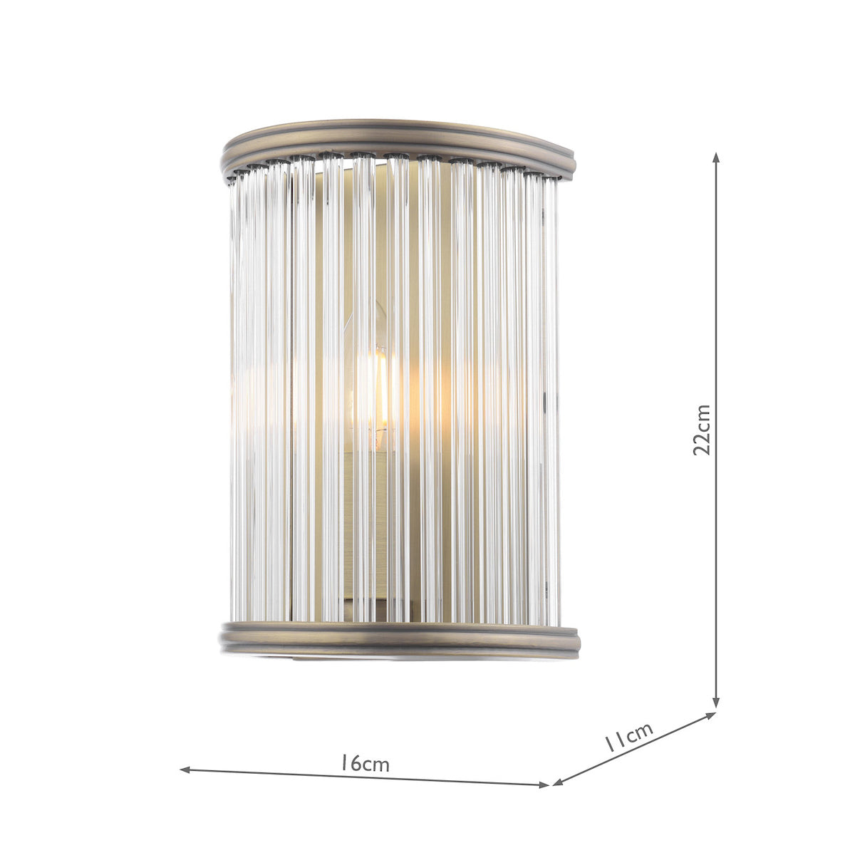 Freyza - Laura Ashley Sutton Wall Light Matt Antique Brass and Ribbed Glass