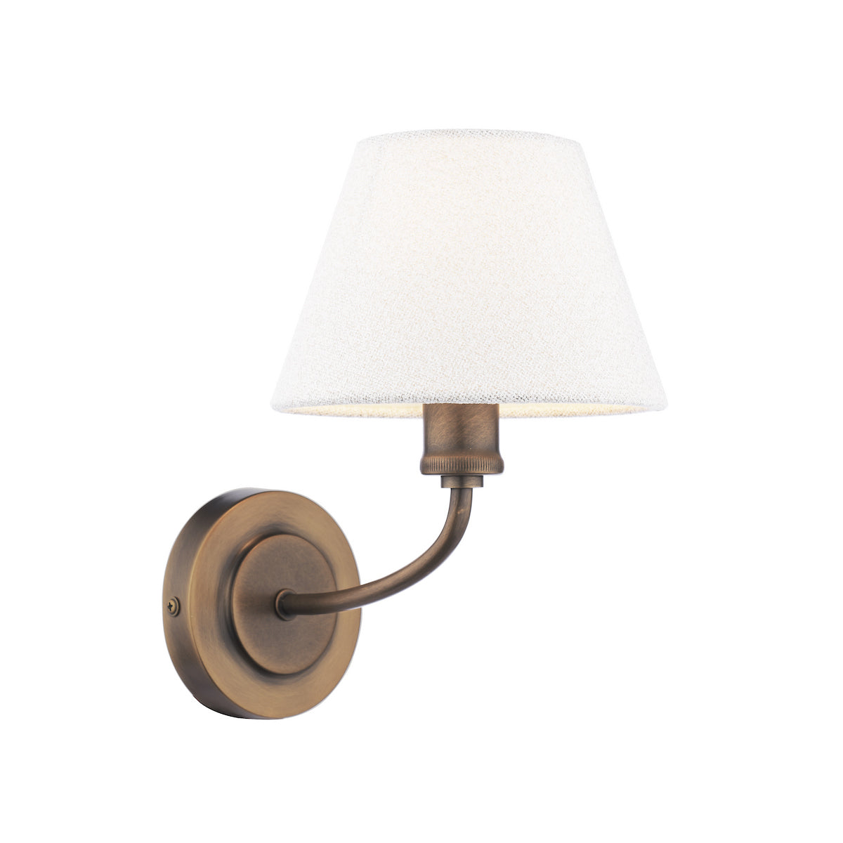 BronzeElegance | Classic Antique Wall Light with Fabric Shade 3