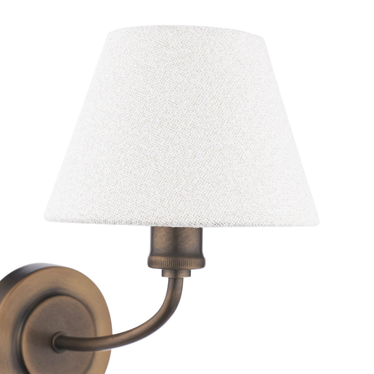 BronzeElegance | Classic Antique Wall Light with Fabric Shade 8