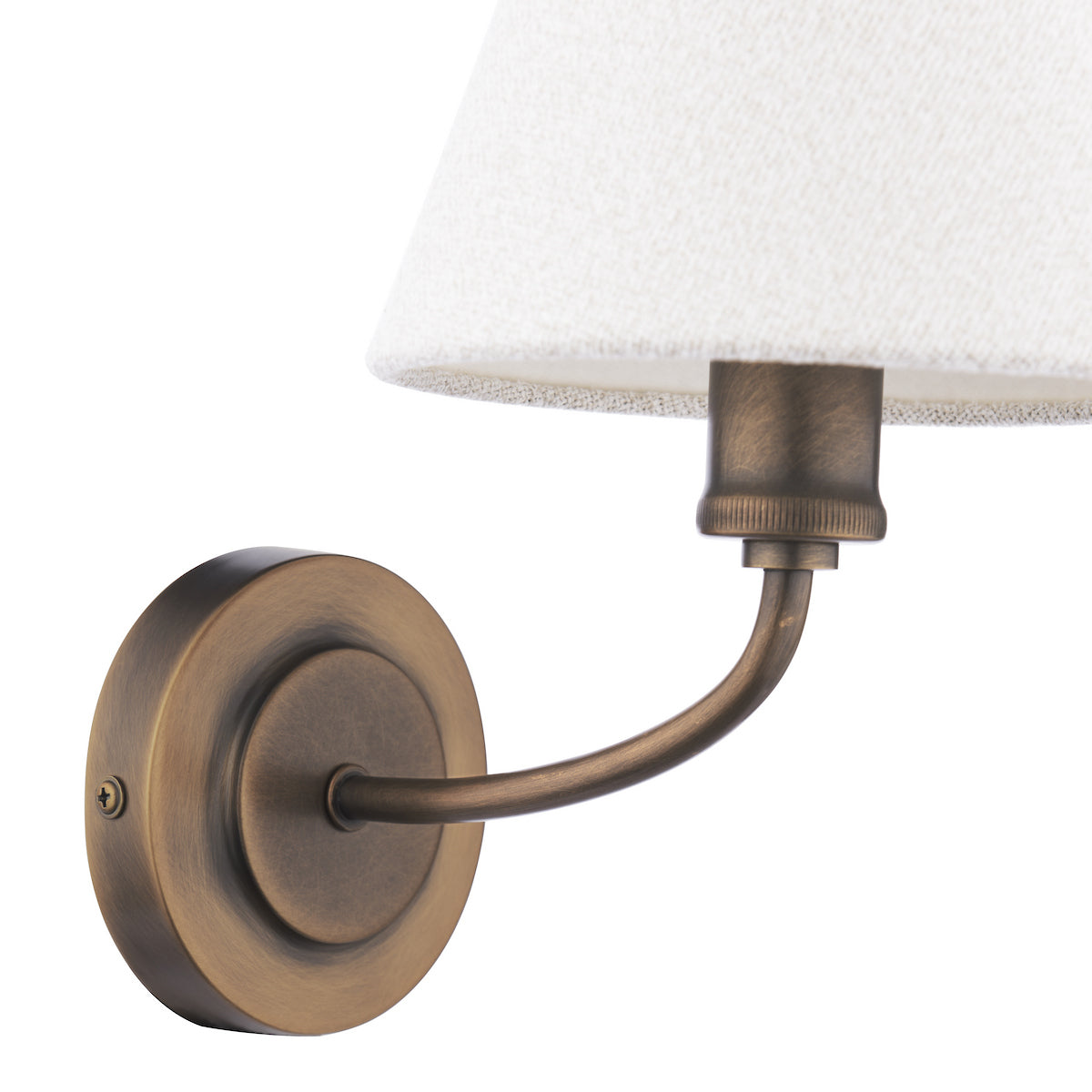 BronzeElegance | Classic Antique Wall Light with Fabric Shade 4
