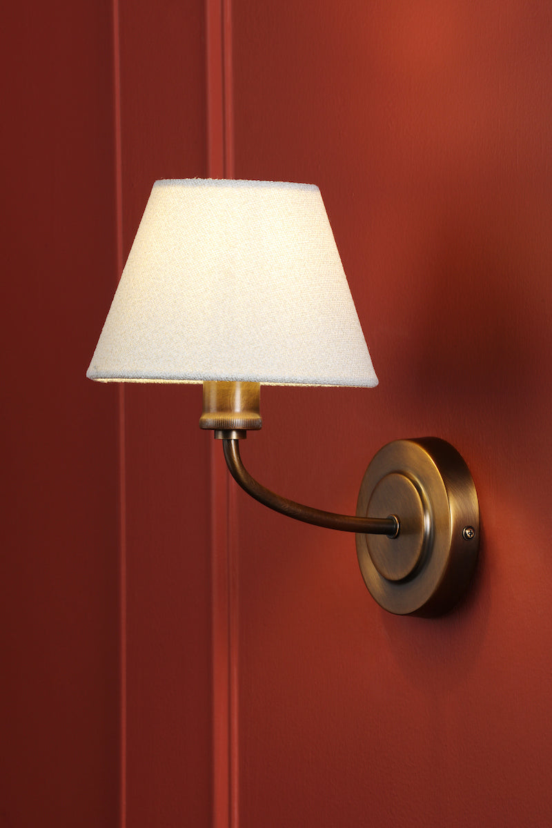 BronzeElegance | Classic Antique Wall Light with Fabric Shade 1