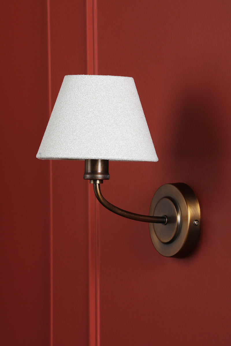 BronzeElegance | Classic Antique Wall Light with Fabric Shade 2