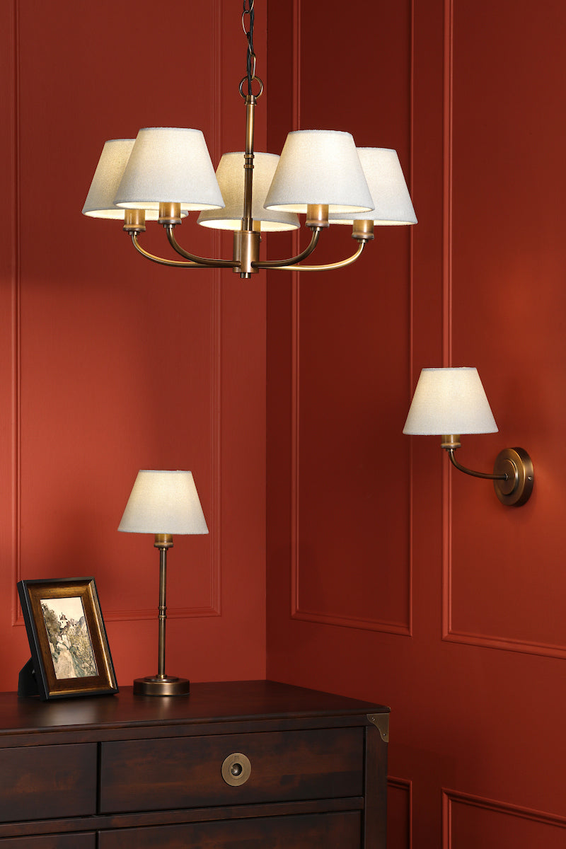 BronzeElegance | Classic Antique Wall Light with Fabric Shade 6