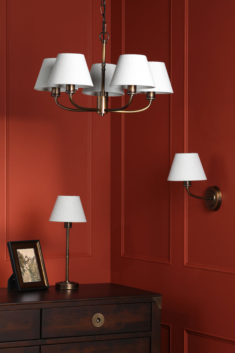 BronzeElegance | Classic Antique Wall Light with Fabric Shade 5