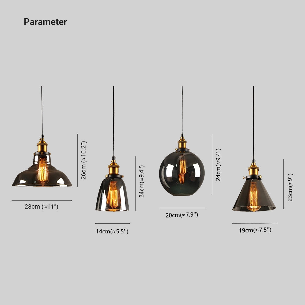 Freyza | June Industrial Glass Glass Pendant Light – Industrial Kitchen Dining Room