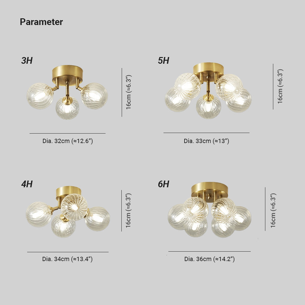 Freyza | Plafonnier affleurant en verre – Moderne pour chambre, couloir et cuisine