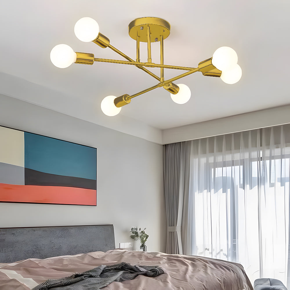 Freyza | Lindsy Modern Flush Black Gold Flush Mount Ceiling Light – Modern Bedroom Hallway Kitchen