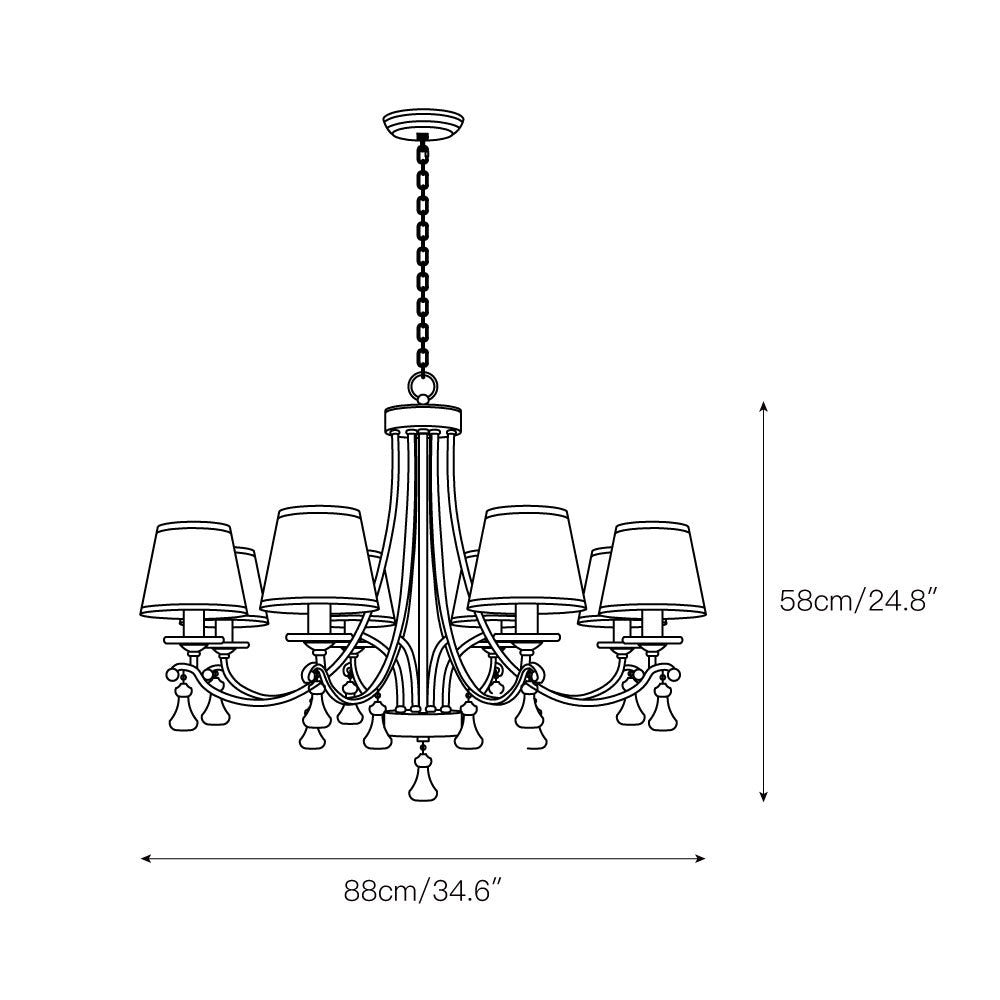 Freyza | Lyvenisra Vintage Industrial Brass Fabric Chandelier – Industrial Dining Room Living Room