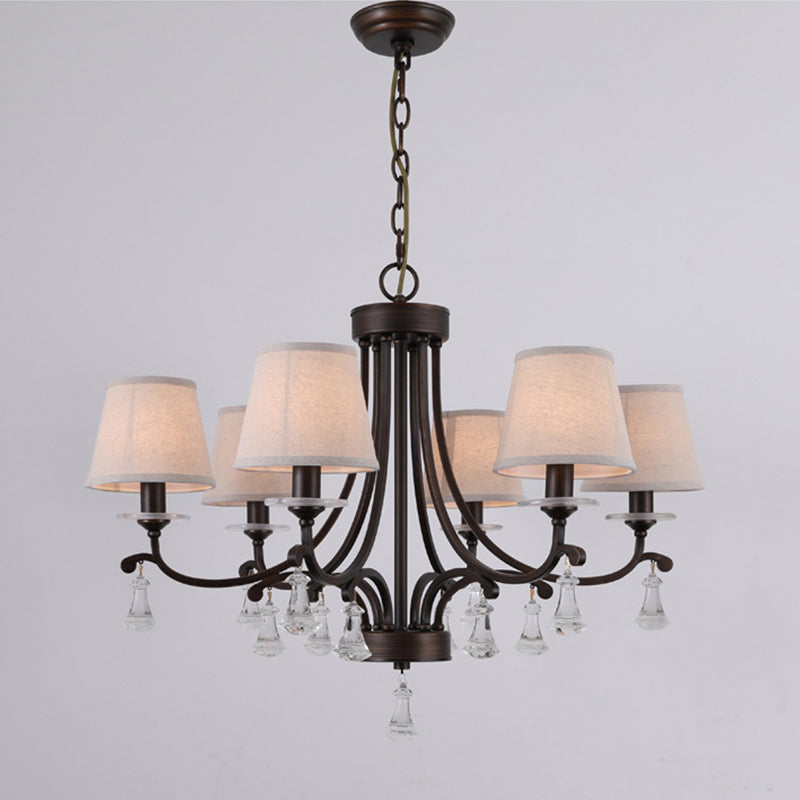 Freyza | Lyvenisra Vintage Industrial Brass Fabric Chandelier – Industrial Dining Room Living Room