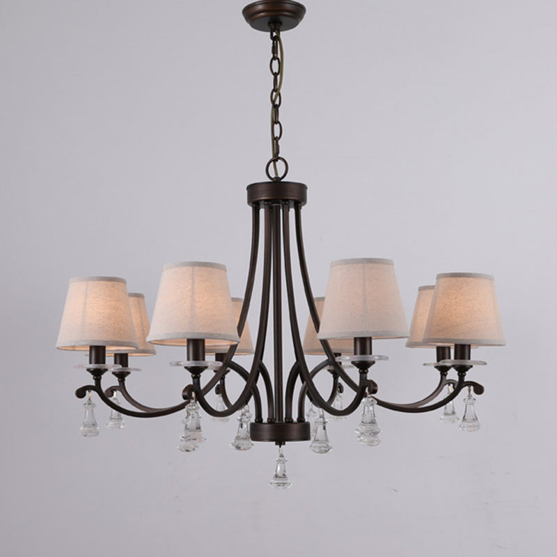 Freyza | Lyvenisra Vintage Industrial Brass Fabric Chandelier – Industrial Dining Room Living Room