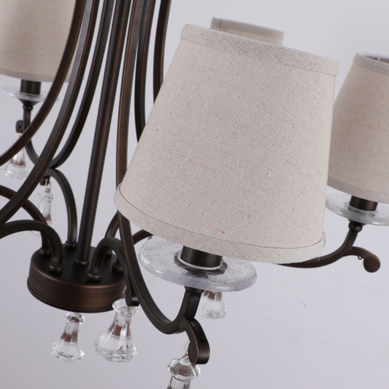 Freyza | Lyvenisra Vintage Industrial Brass Fabric Chandelier – Industrial Dining Room Living Room