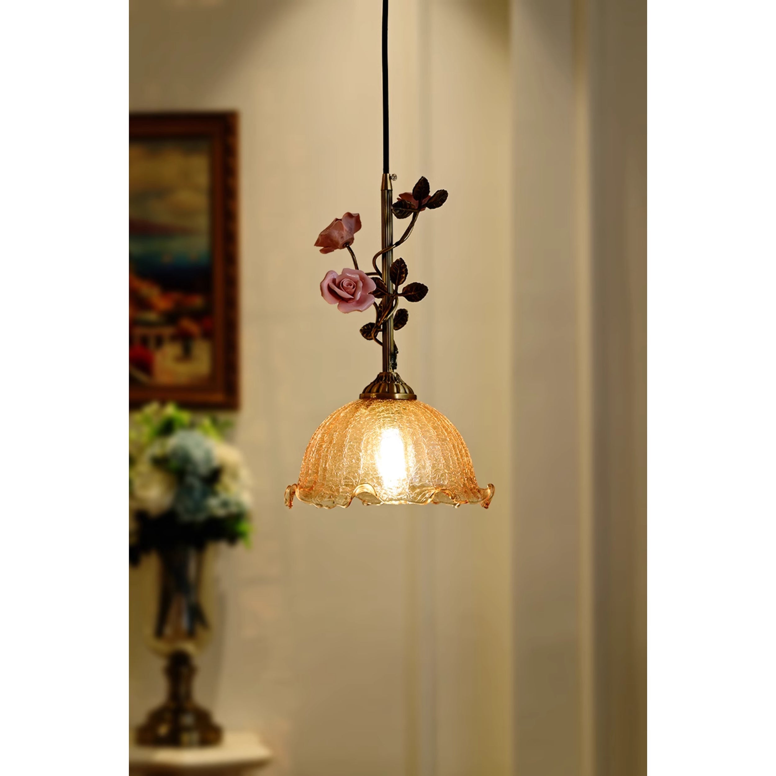 Freyza | Ilsoris Rose Glas-Keramik-Pendelleuchte – Küche, Esszimmer