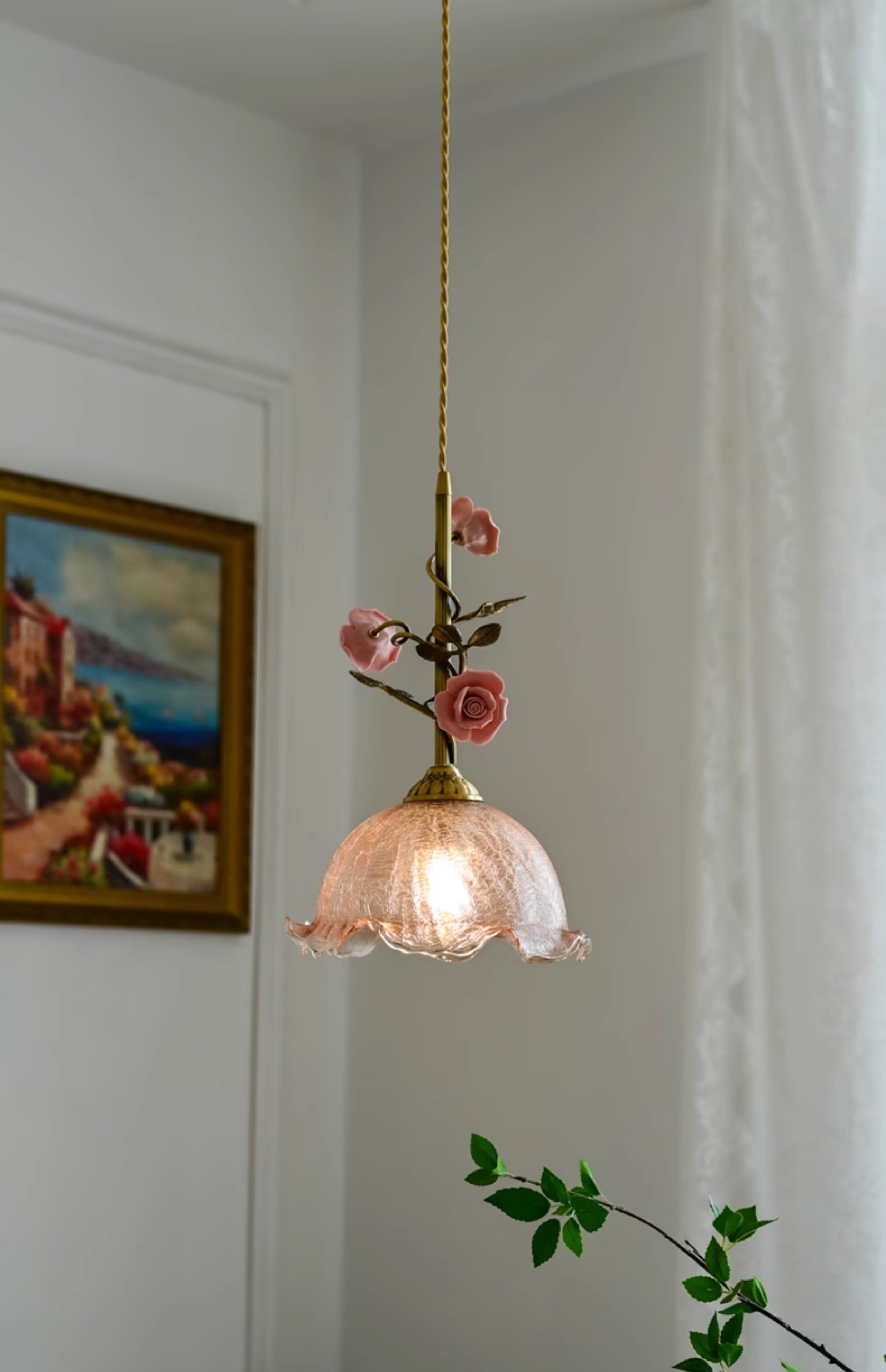 Freyza | Ilsoris Rose Glas-Keramik-Pendelleuchte – Küche, Esszimmer