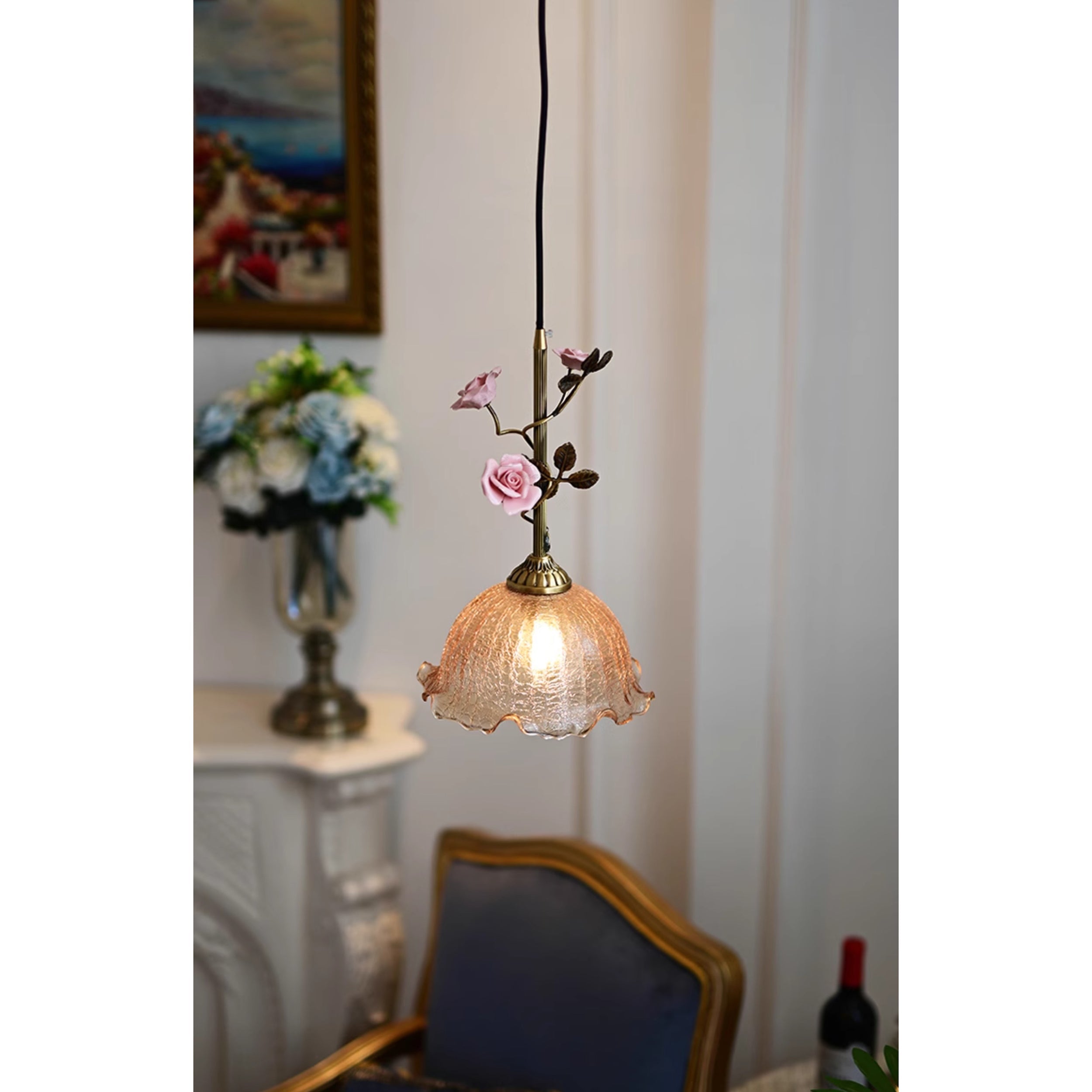 Freyza | Ilsoris Rose Glas-Keramik-Pendelleuchte – Küche, Esszimmer
