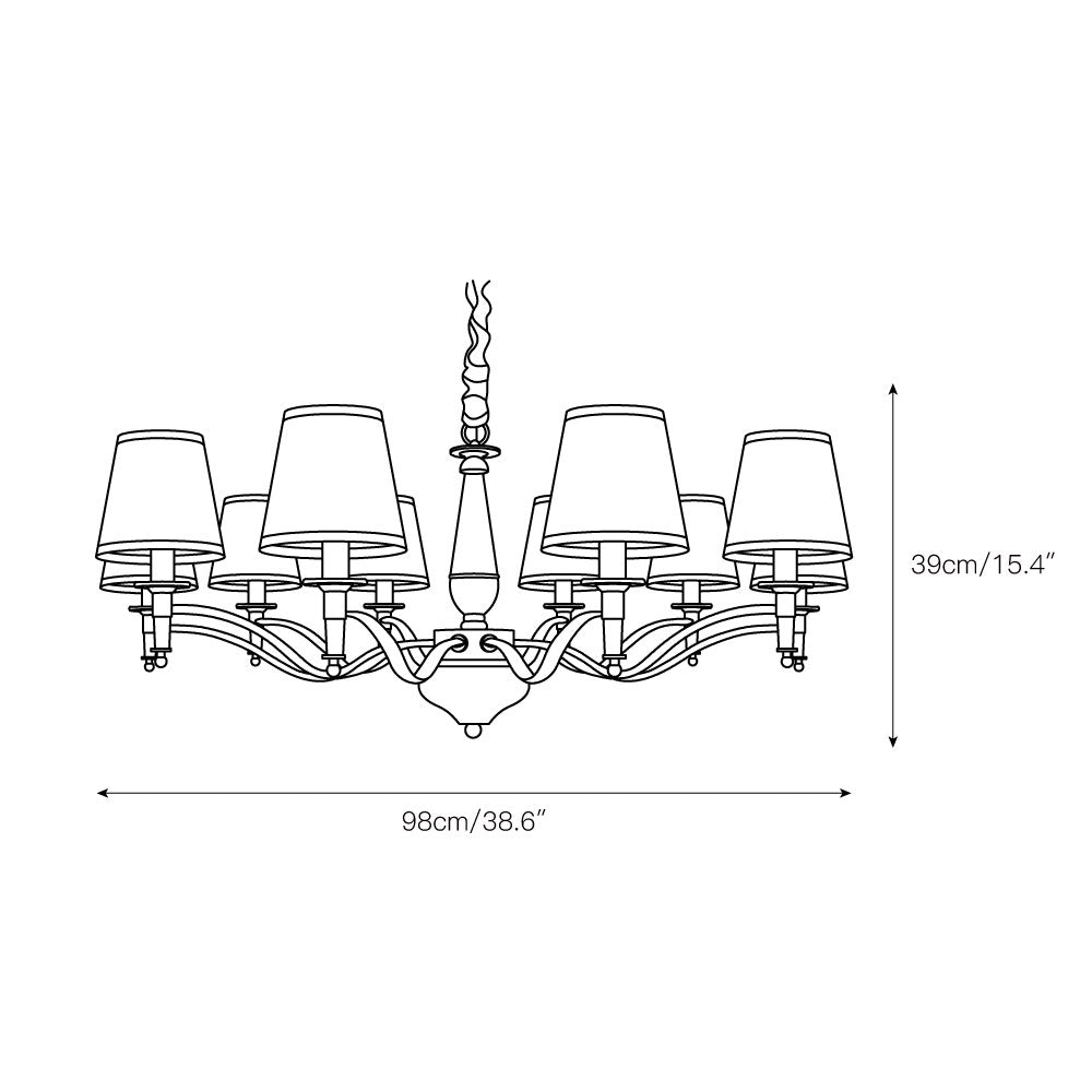 Freyza | Zosolia Vintage Brass Brass Fabric Chandelier – Vintage Dining Room Living Room