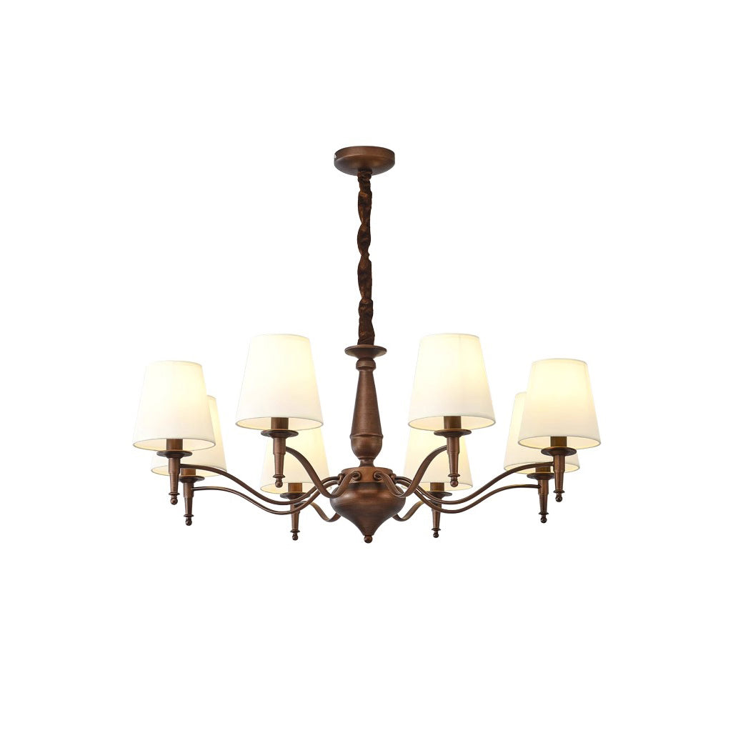 Freyza | Zosolia Vintage Brass Brass Fabric Chandelier – Vintage Dining Room Living Room