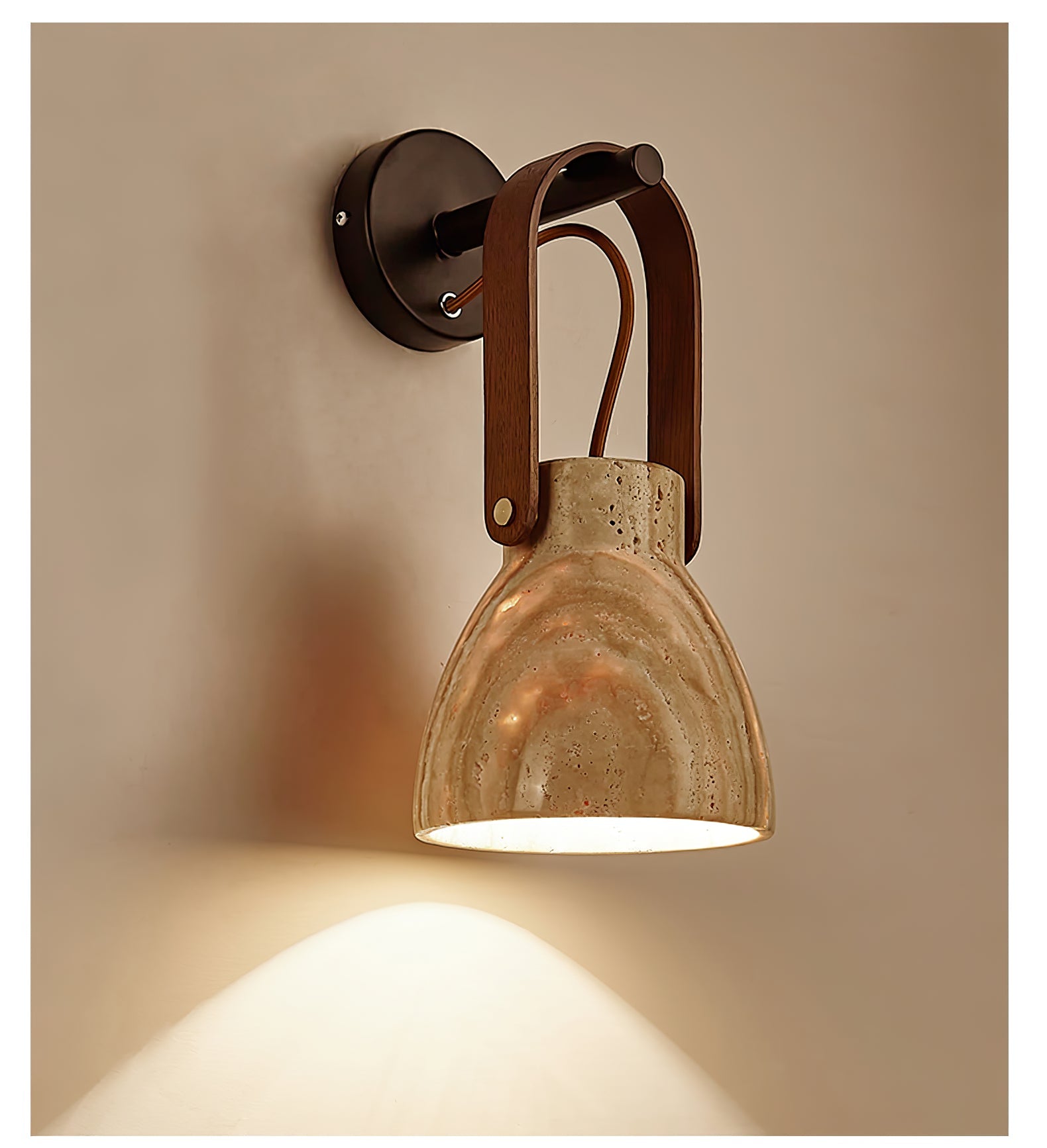Freyza | Applique murale lanterne en travertin – chambre, couloir