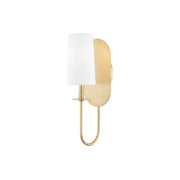 Freyza | Voloraris Elegance Brass Brass Fabric Wall Light – Bedroom Hallway