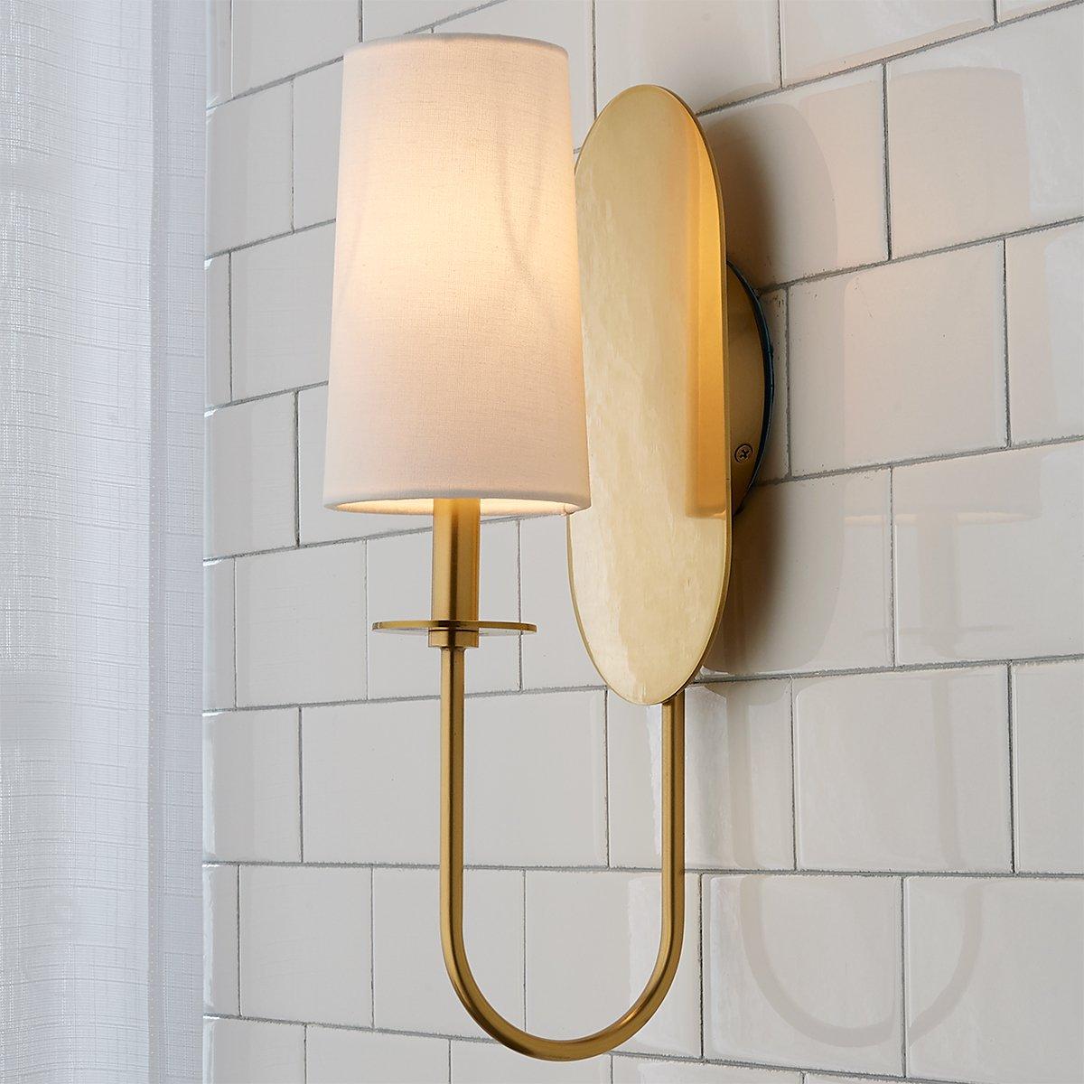 Freyza | Voloraris Elegance Brass Brass Fabric Wall Light – Bedroom Hallway