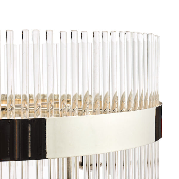 Freyza - Laura Ashley Alexa 5 Light Pendant Polished Nickel & Glass Rods