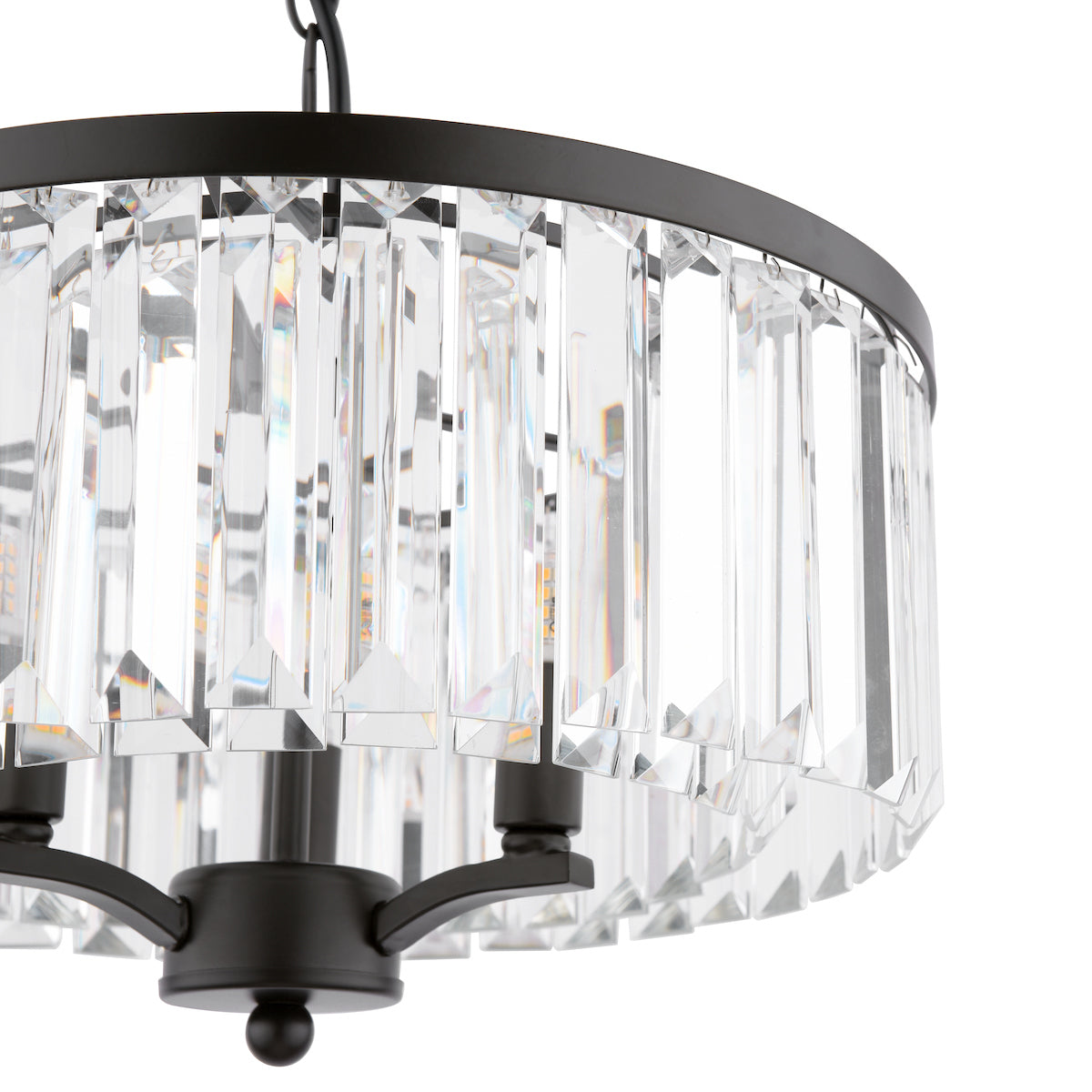 Freyza - Laura Ashley Elkwood 3 Light Pendant Crystal and Black