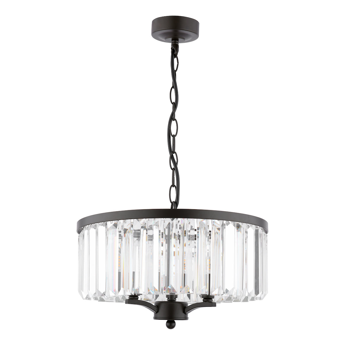 Freyza - Laura Ashley Elkwood 3 Light Pendant Crystal and Black