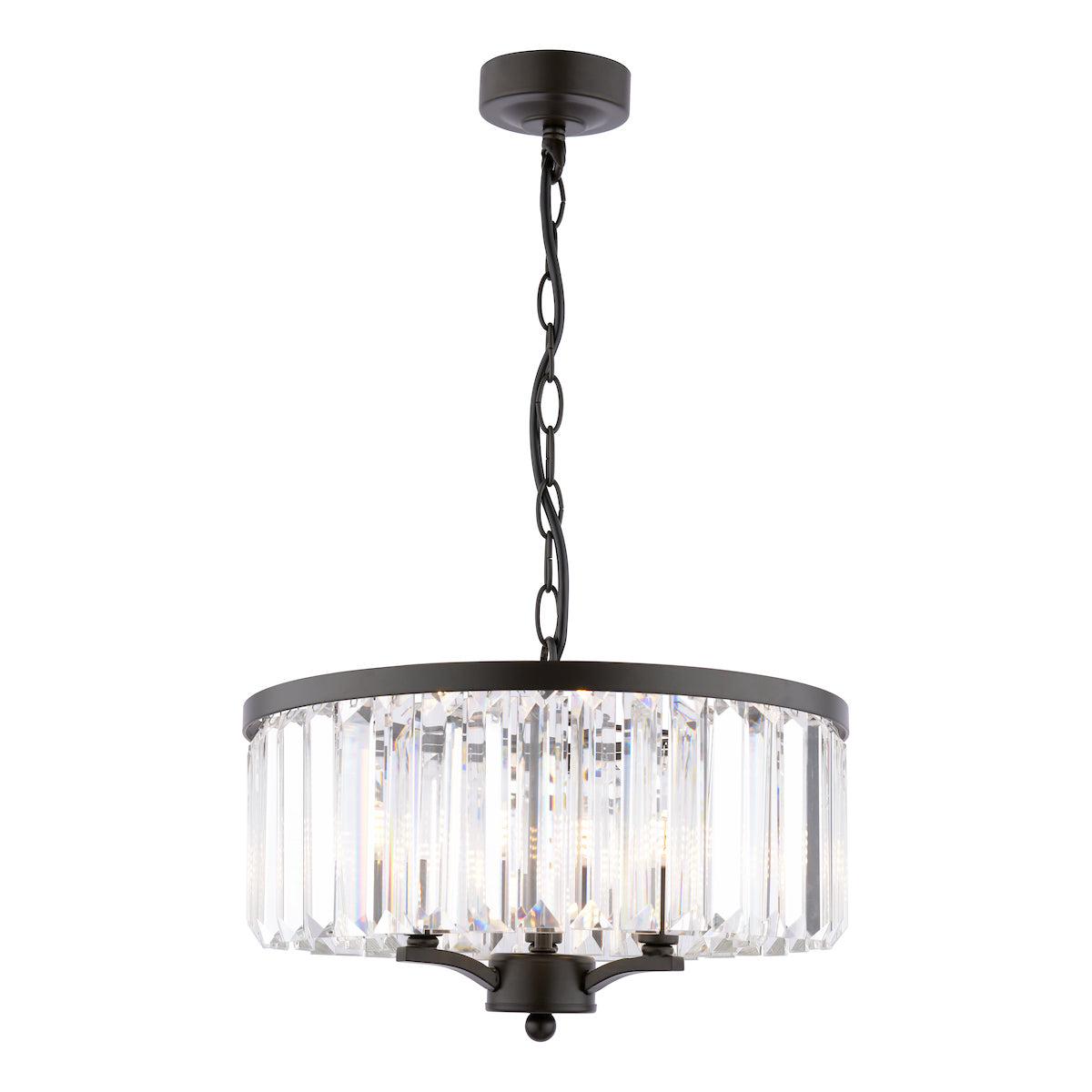 Freyza - Laura Ashley Elkwood 3 Light Pendant Crystal and Black