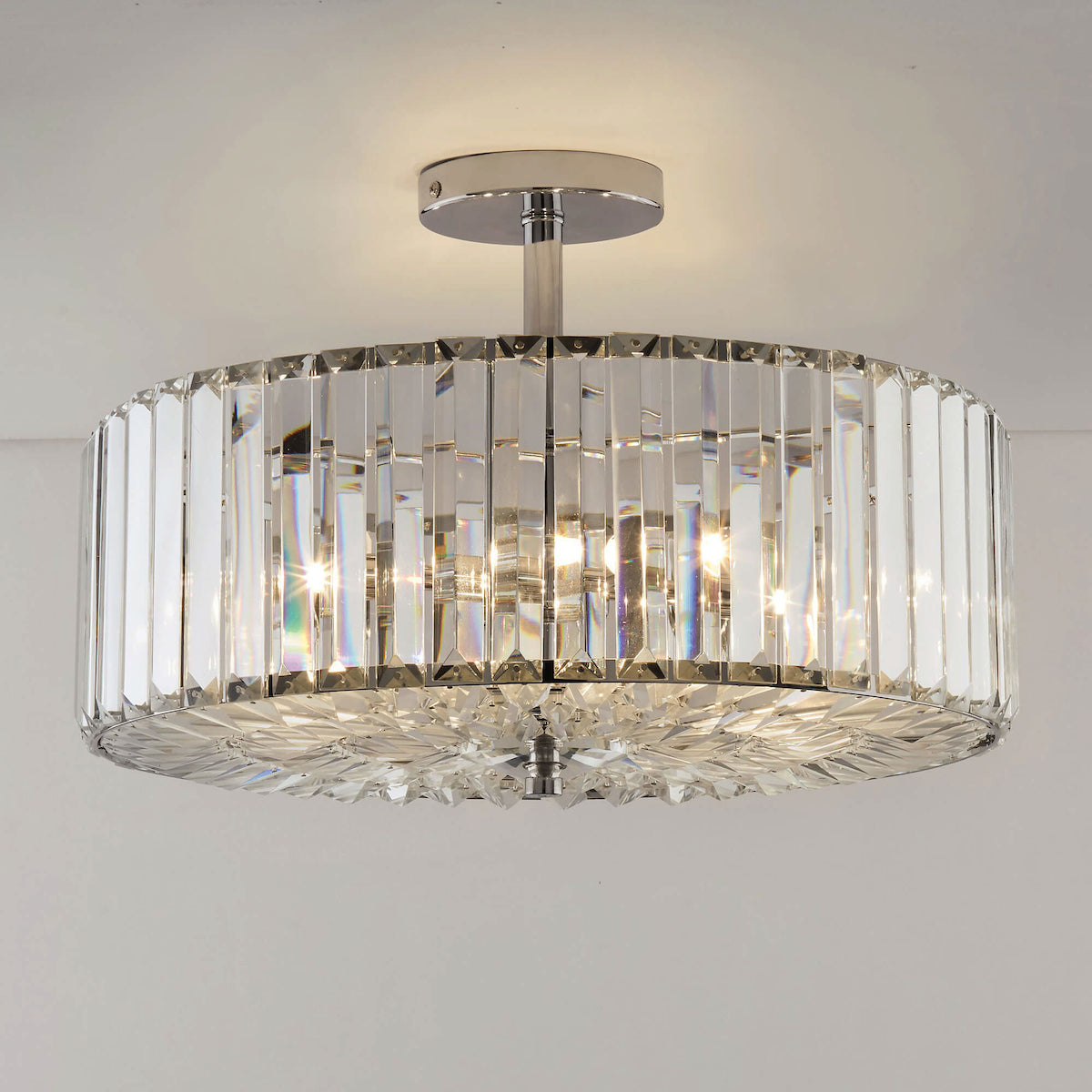 Freyza - Laura Ashley Fernhurst 3 Light Semi-Flush Crystal and Polished Chrome