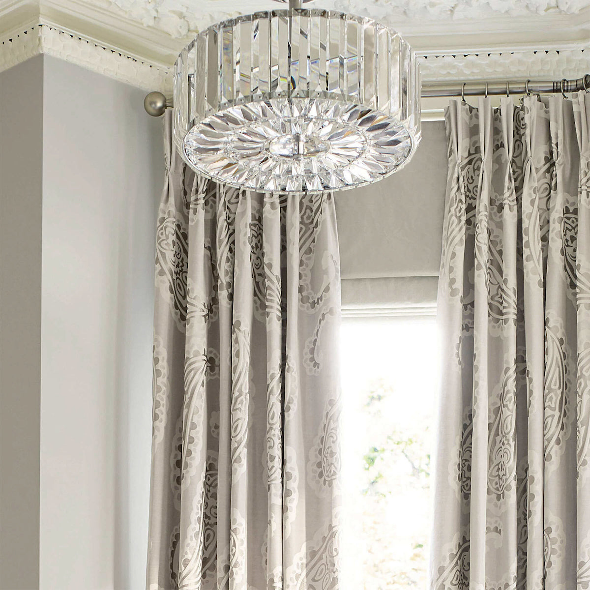 Freyza - Laura Ashley Fernhurst 3 Light Semi-Flush Crystal and Polished Chrome