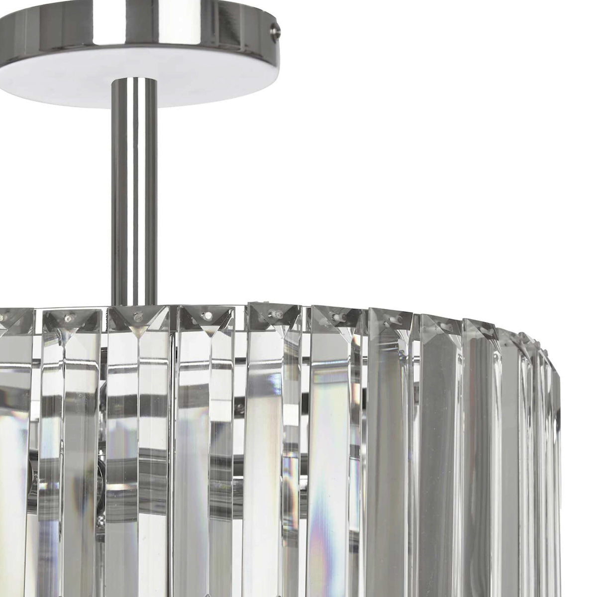 Freyza - Laura Ashley Fernhurst 3 Light Semi-Flush Crystal and Polished Chrome