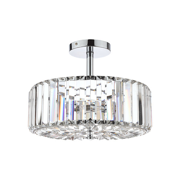 Freyza - Laura Ashley Fernhurst 3 Light Semi-Flush Crystal and Polished Chrome