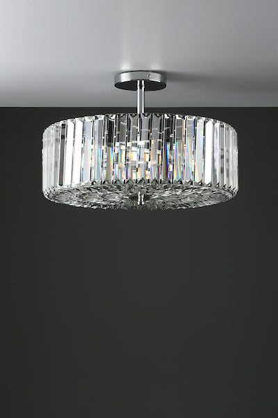 Freyza - Laura Ashley Fernhurst 4 Light Semi Flush Crystal and Polished Chrome