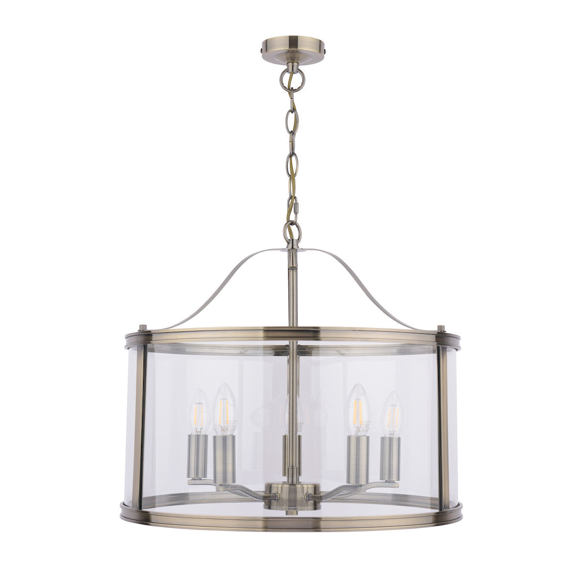 Harrington | Elegant Antique Brass 5-Light Pendant Chandelier 2