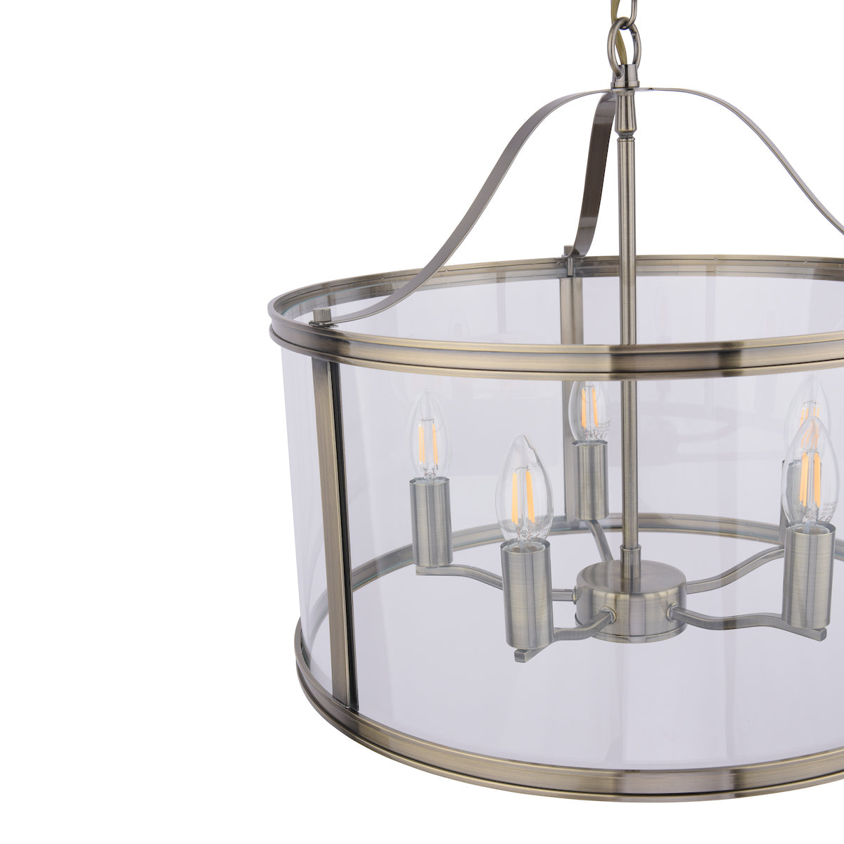 Harrington | Elegant Antique Brass 5-Light Pendant Chandelier 6