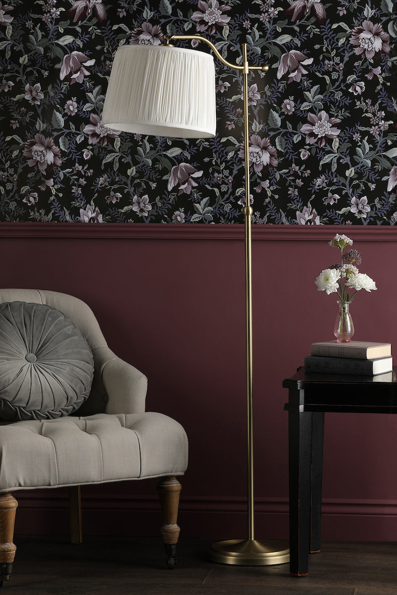 Hemsley | Elegant Antique Brass and Ivory Floor Lamp Design 3