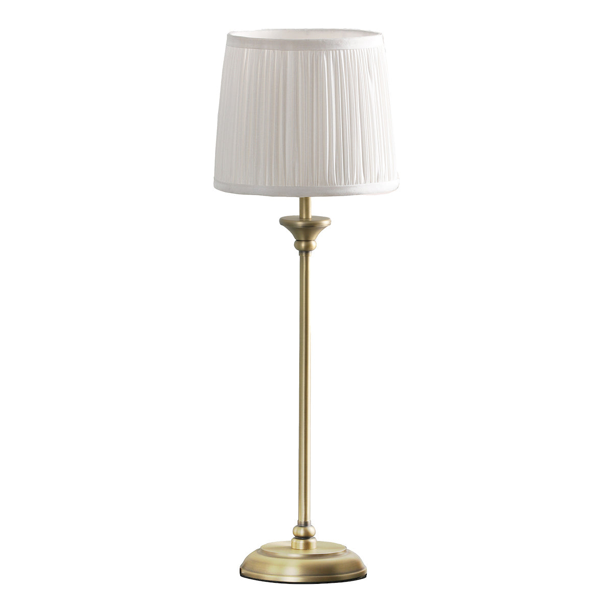 HemsleyLamp | Elegant Antique Brass Table Lamp with Ivory Silk Shade 3