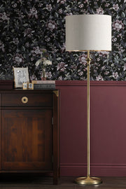 Highgrove | Elegant Timeless Antique Brass Floor Lamp with Shade 1