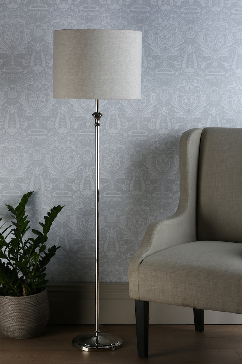 Luminara | Elegant Polished Nickel Modern Floor Lamp for Living Room 3