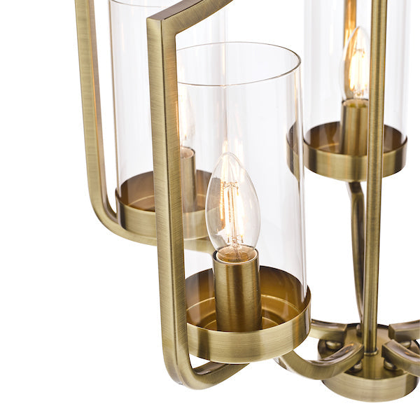 Freyza - Lustre Laura Ashley Joseph à 5 lumières en laiton vieilli