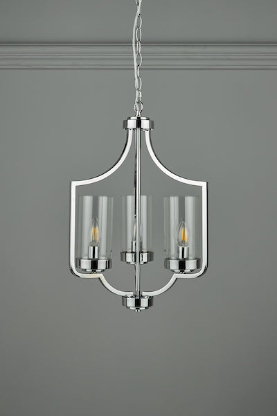 Freyza - Laura Ashley Joseph Polished Chrome 3 Light Chandelier