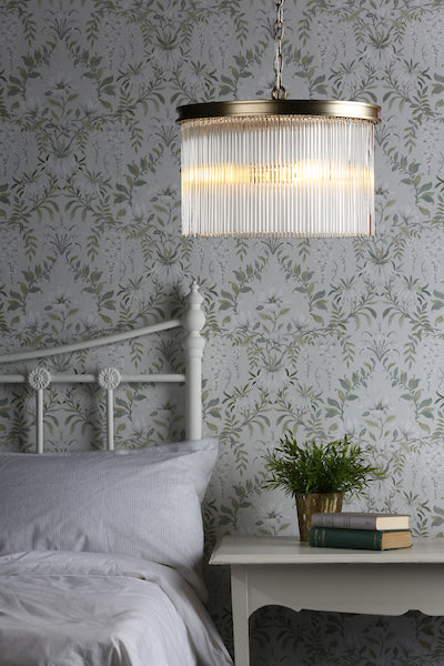 Freyza – Laura Ashley Manon 3-flammige Pendelleuchte, Champagner, Klarglas