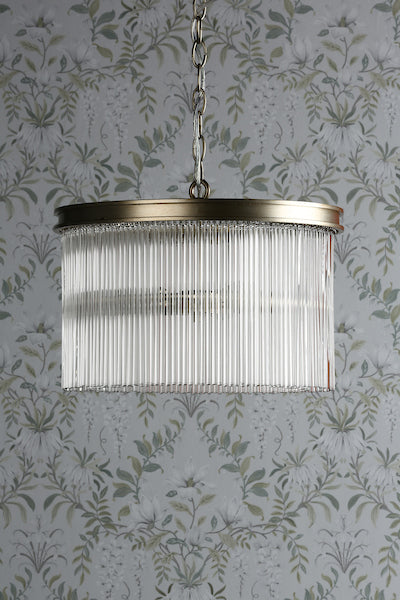 Freyza – Laura Ashley Manon 3-flammige Pendelleuchte, Champagner, Klarglas