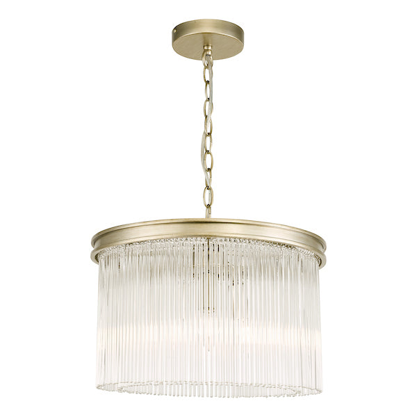Freyza – Laura Ashley Manon 3-flammige Pendelleuchte, Champagner, Klarglas