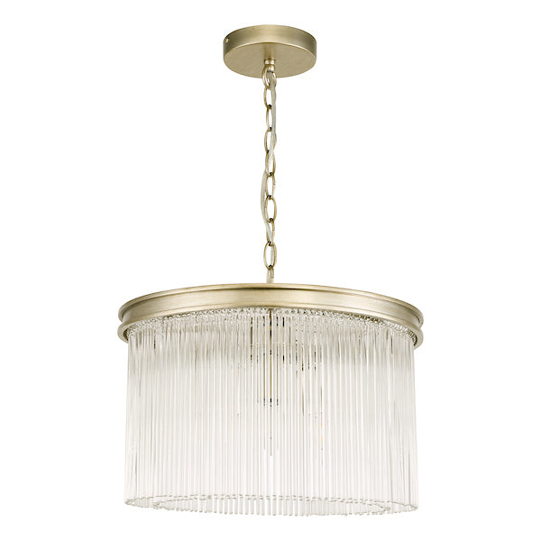 Freyza – Laura Ashley Manon 3-flammige Pendelleuchte, Champagner, Klarglas