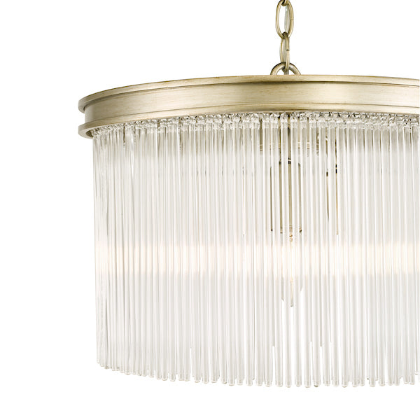 Freyza – Laura Ashley Manon 3-flammige Pendelleuchte, Champagner, Klarglas